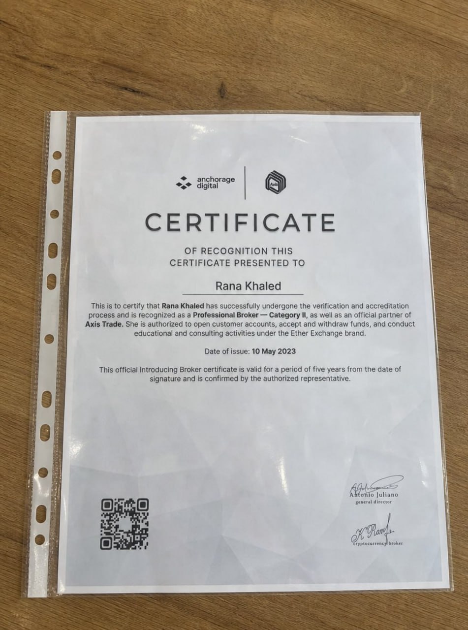 Broker Certificate